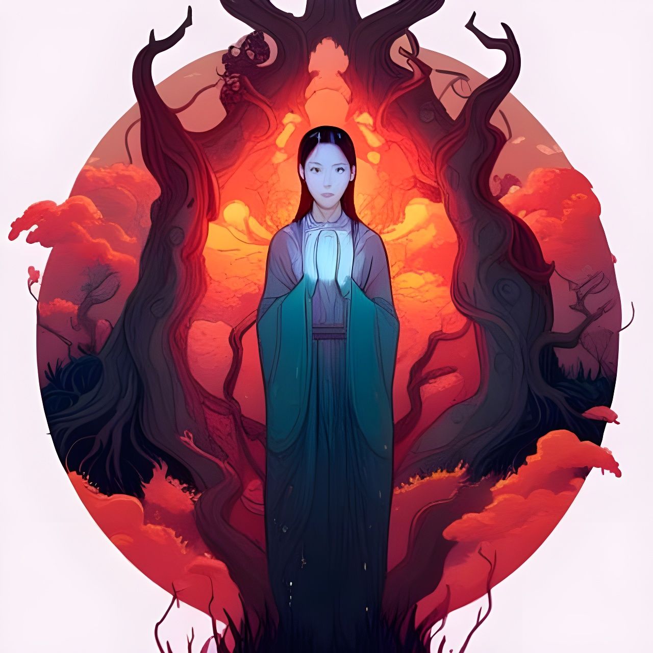 Colorful Digital Illustration of Hands, Masterpiece