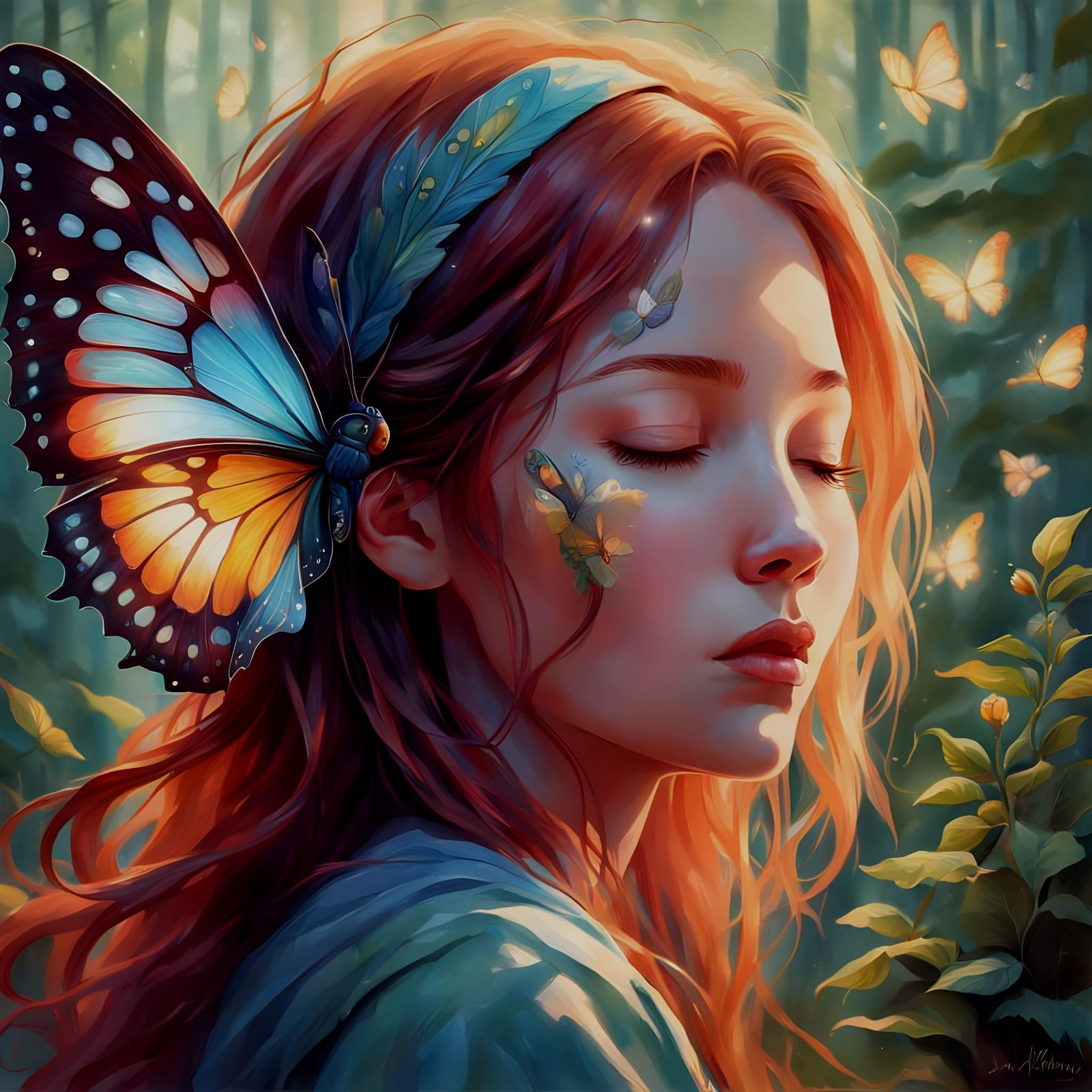 Delicate Butterfly Kissing Petals in Vibrant Colors