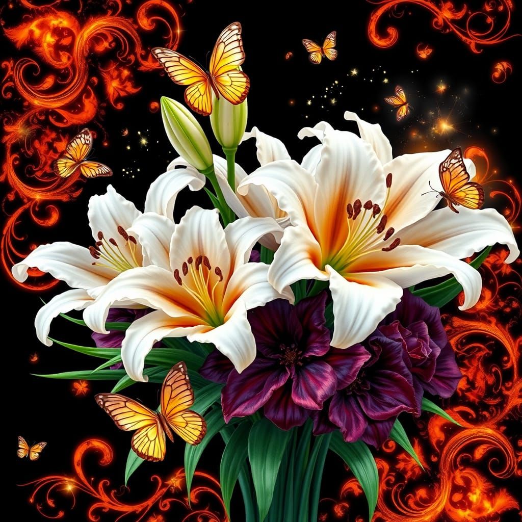 Enchanted Floral Dreamscape in Vibrant Watercolor