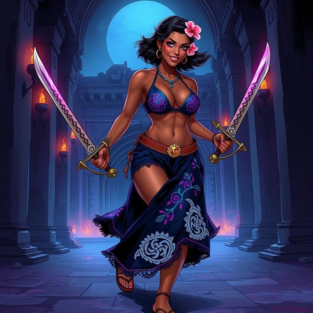 Polynesian Heroine in Gothic Temple