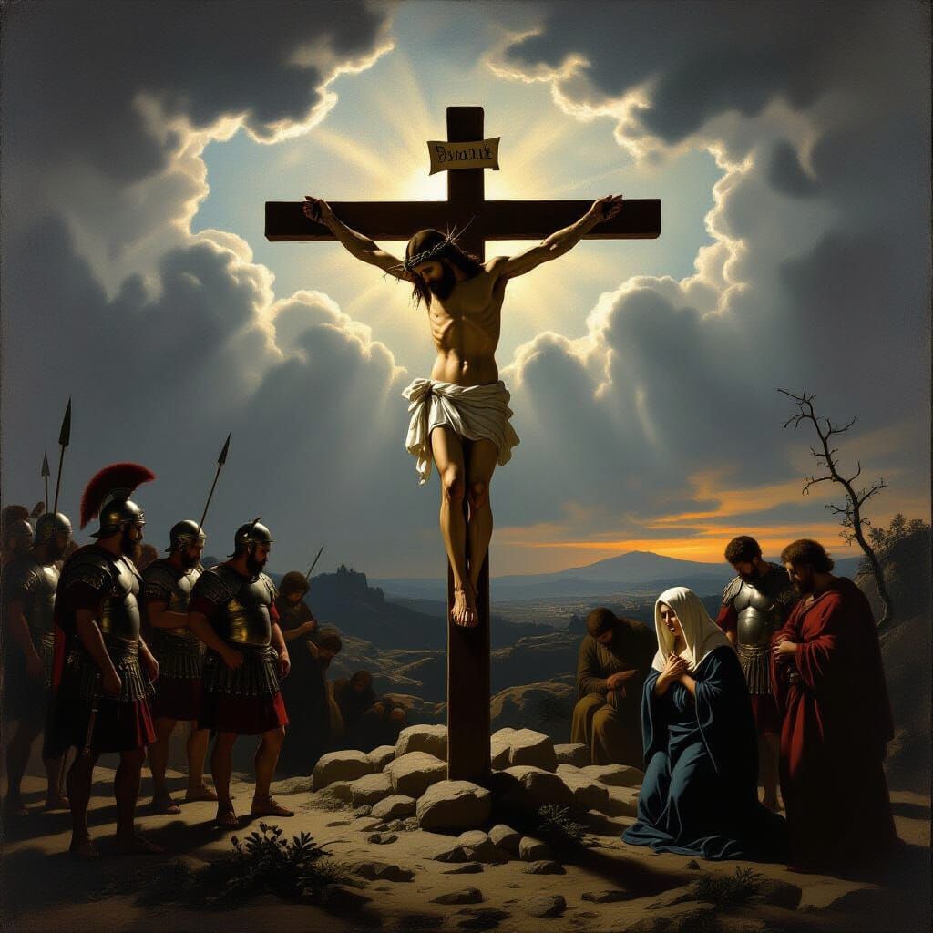 Crucifixion of Christ in Dramatic Baroque Style