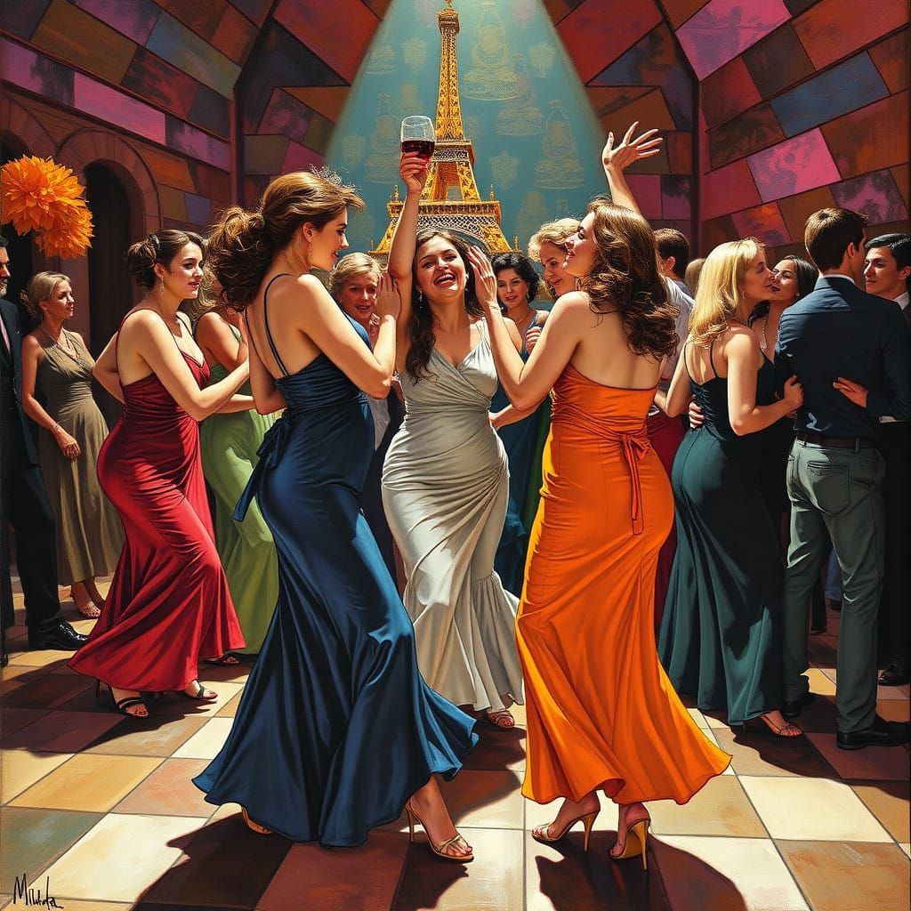 Ethereal Nightclub Scene in a Dreamlike Aesthetic