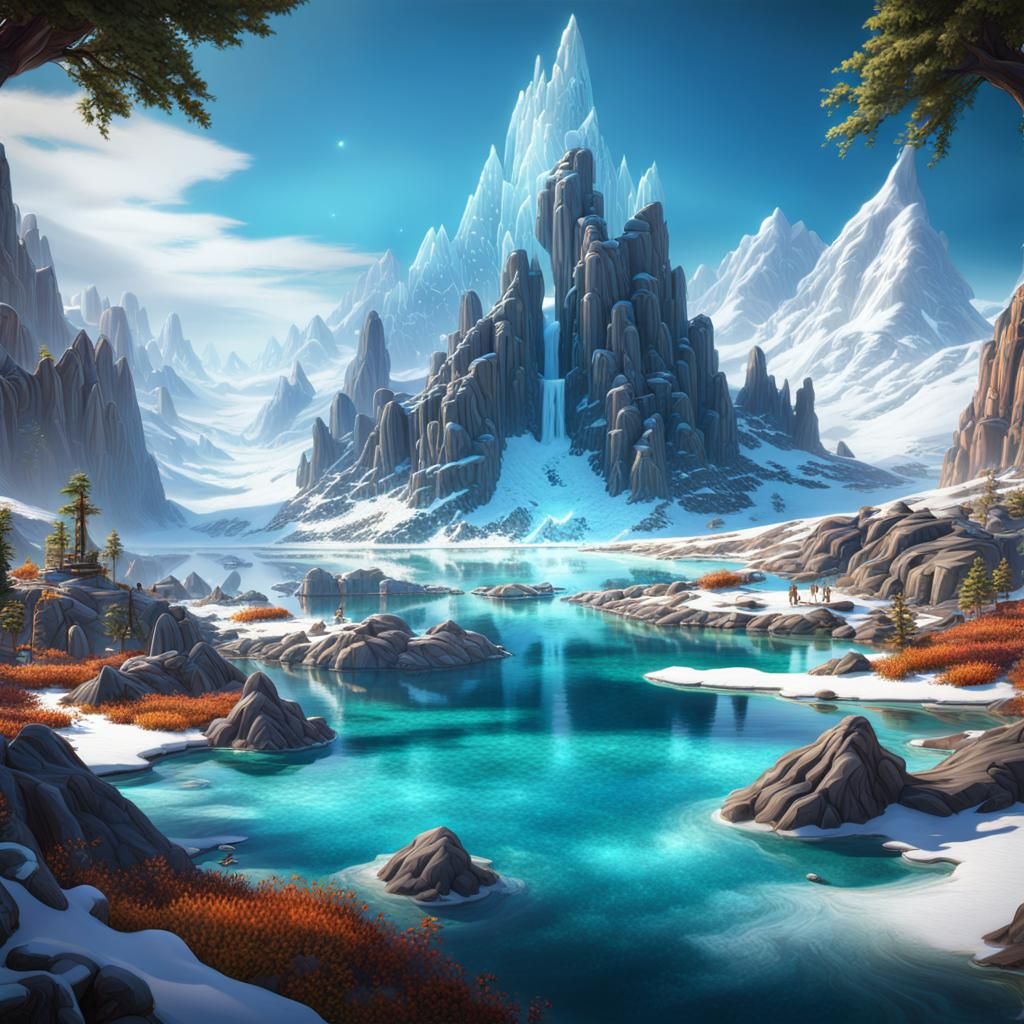 Crystal Island Oasis with North Pole Magic