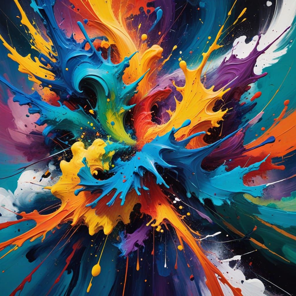 Vibrant Abstract Expressionism Cloud