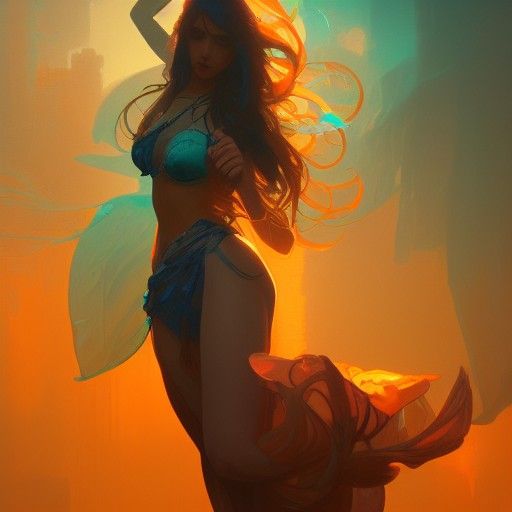 Sensual Woman Concept Art in Hyperdetailed Style
