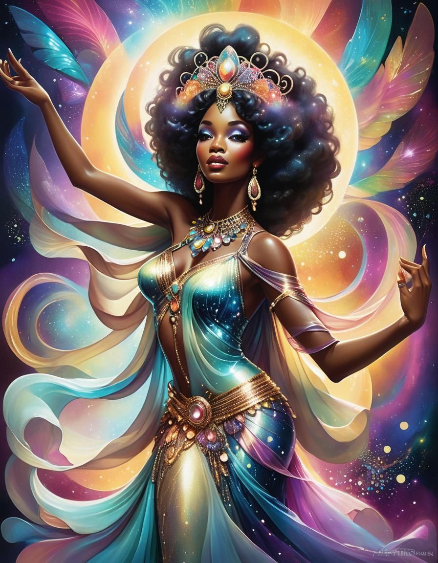 Disco Goddess Concept Art in 80s Style