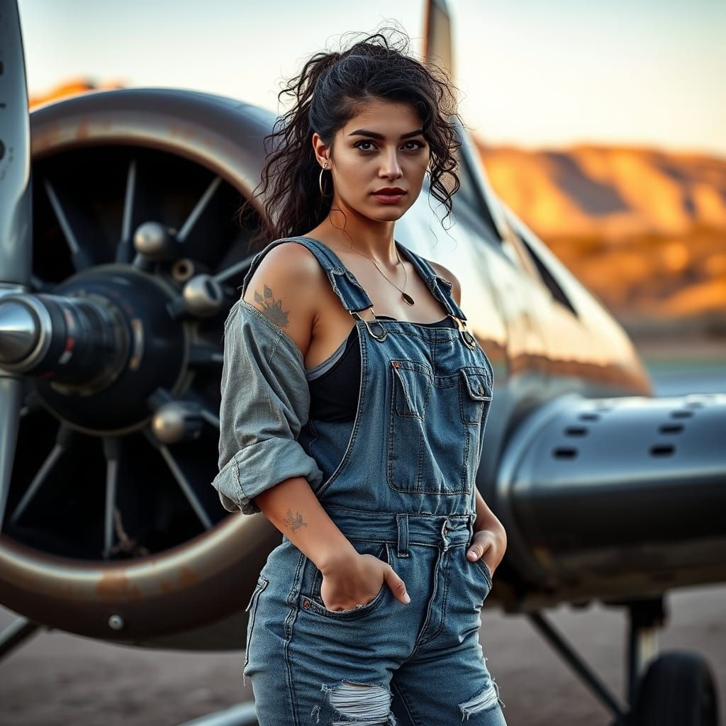 Confident Mechanic Poses with Vintage Aircraft in Arizona