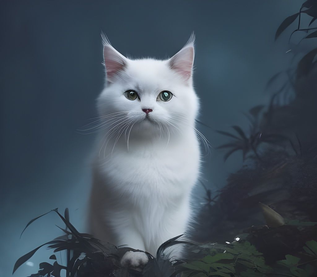 Detailed Cat Portrait in Fantasy Art Style