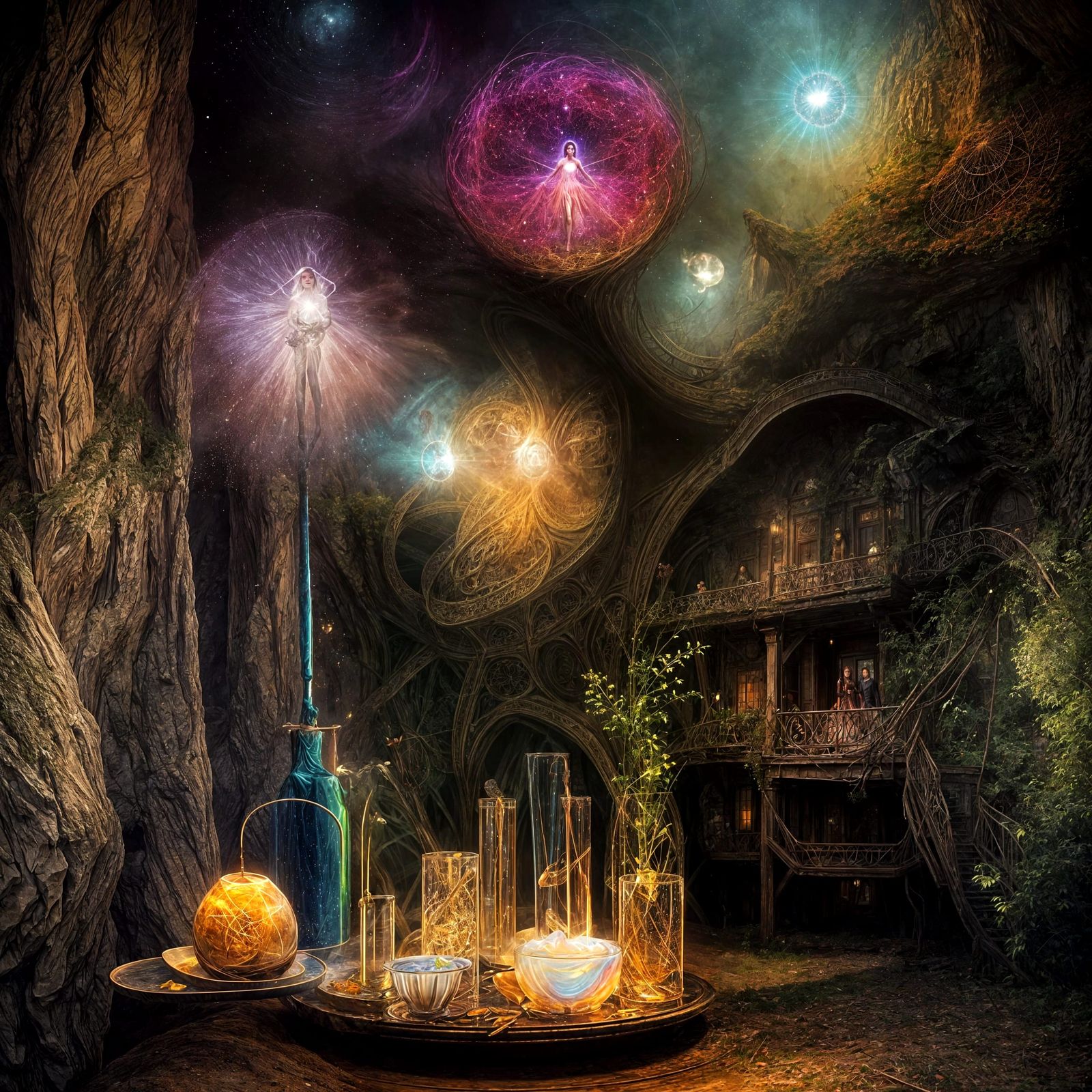 Magical Biological Dreamscape in Surreal Style