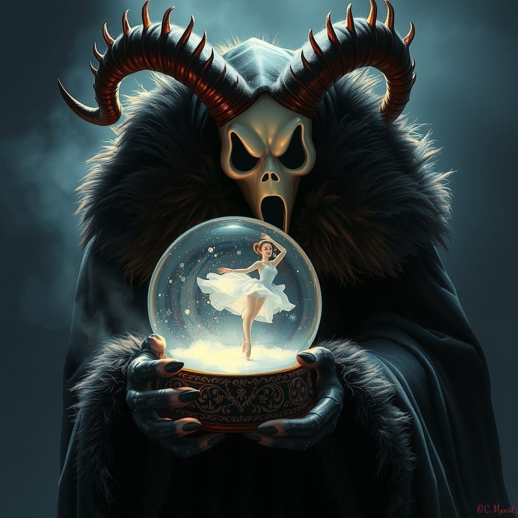 Krampus Ghostface with Frozen Ballerina, Dark Fantasy