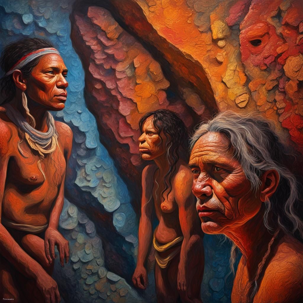 Aboriginal Cave Drawings Come to Life in Vivid Impasto