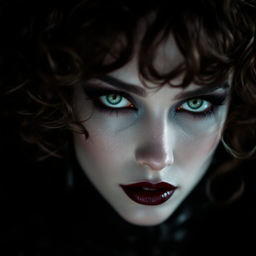 Gothic Beauty Revealed in High-Contrast Portrait