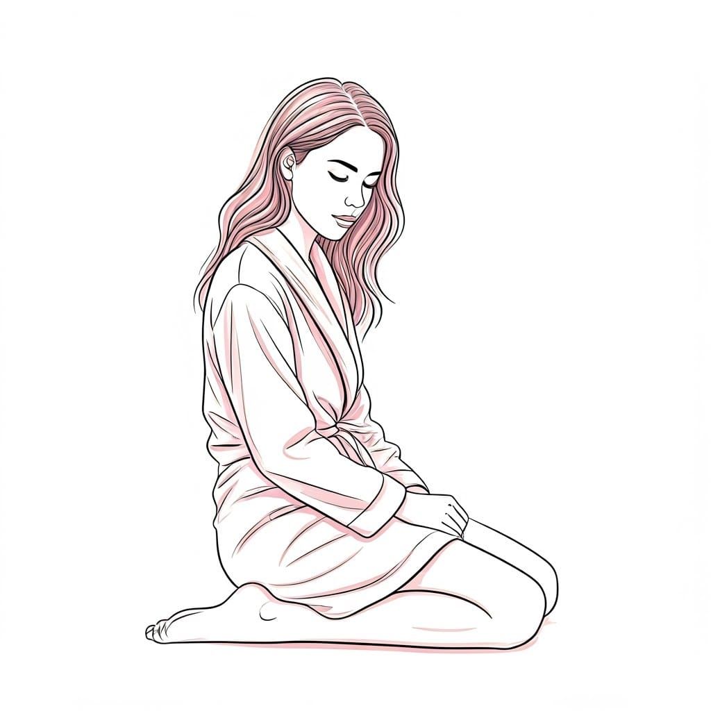 Woman in Minimalistic Semi-Abstract Line Art