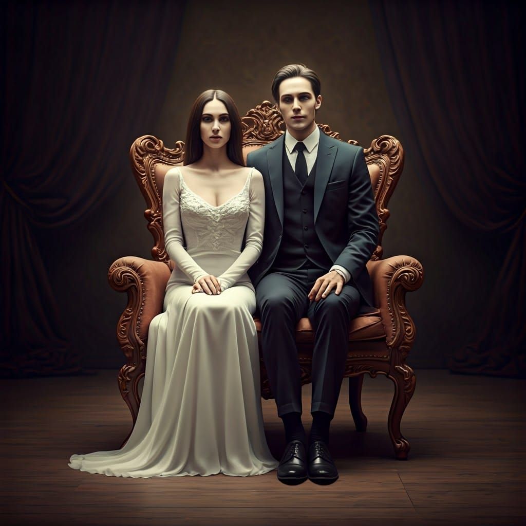 Ethereal Ghosts Pose for Victorian Portrait