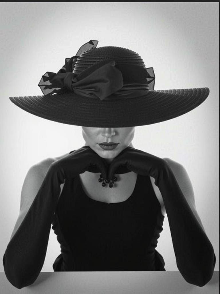 Sophisticated Woman in Formal Attire, Inspired by Classic Fa...