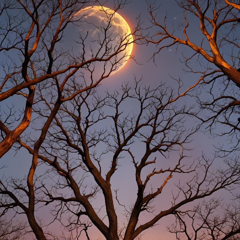 Rainbow Tree Branches at Dawn
