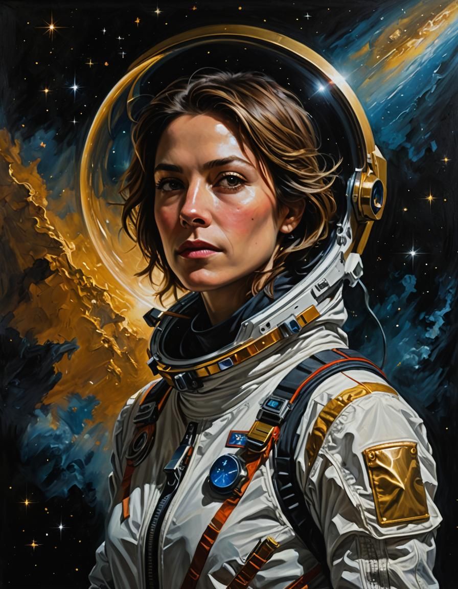 Androgynous Space Explorer in Academicist Style