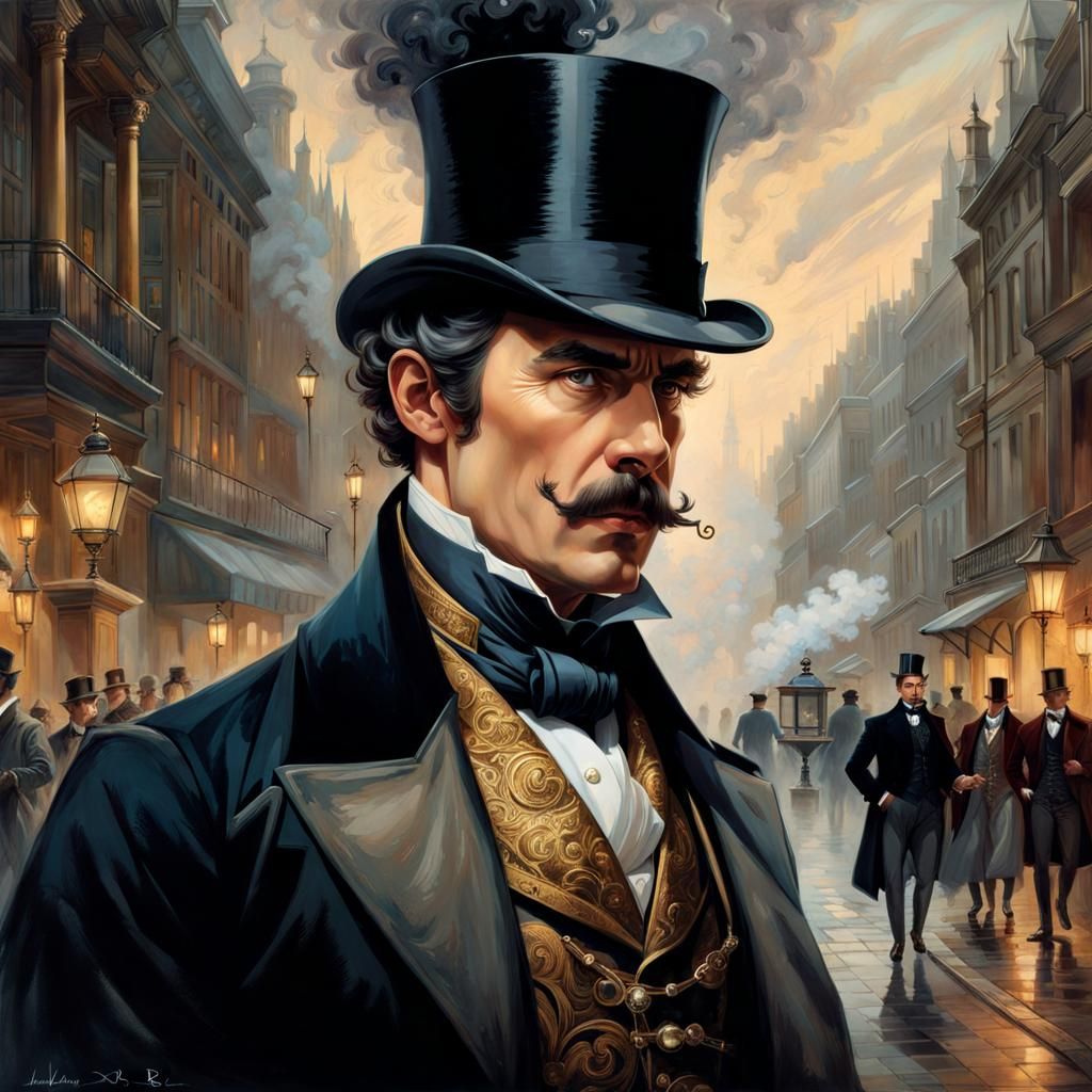 Victorian Gentleman Portrait in Sherlock Holmes Style