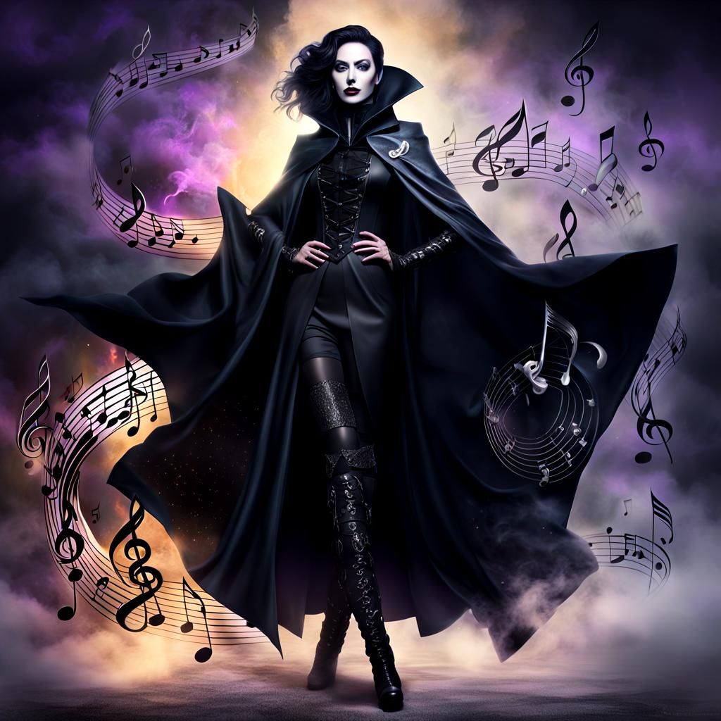 Dark Fantasy Witch in Baroque Splendor