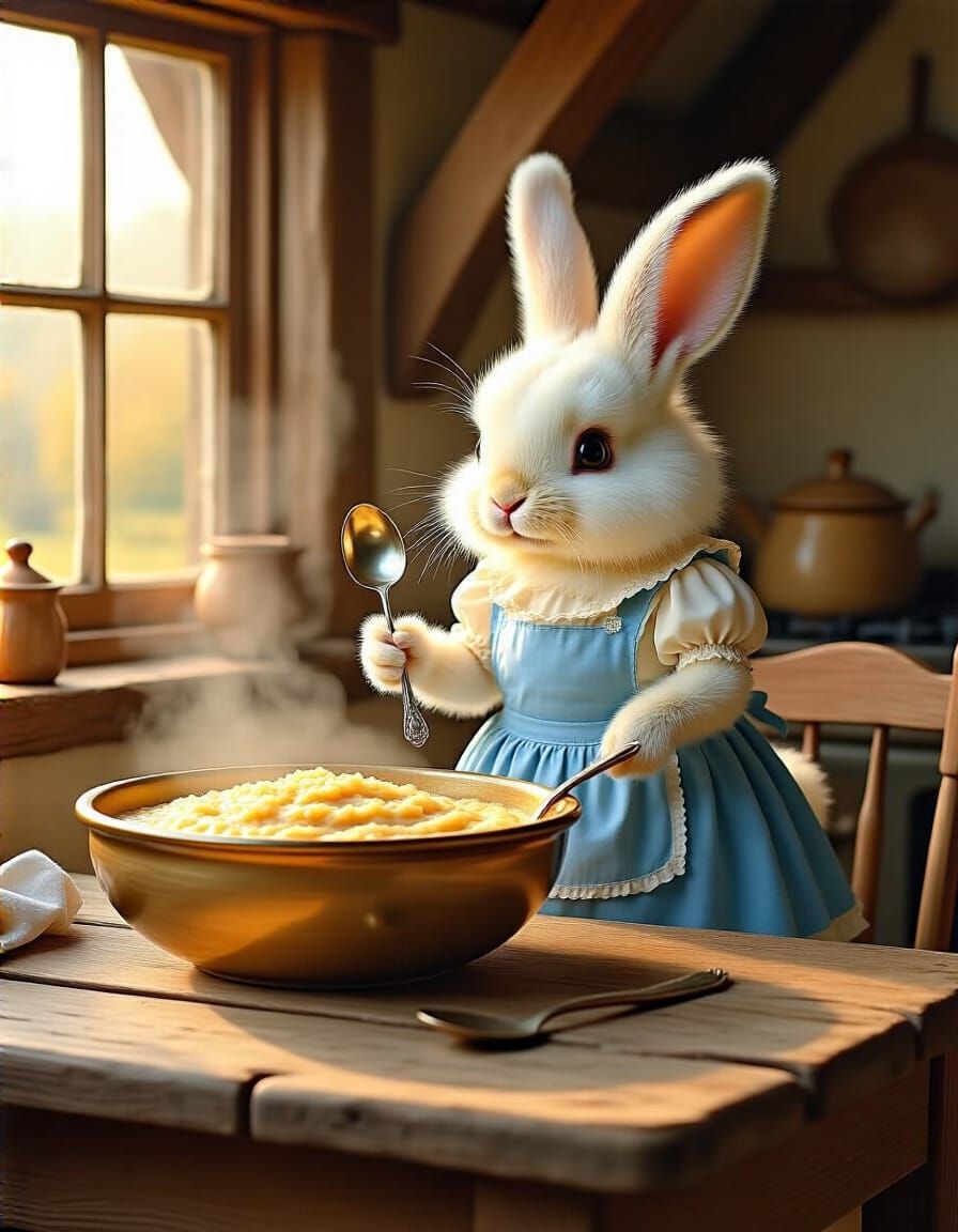 Goldilocks Rabbit in Beatrix Potter Style