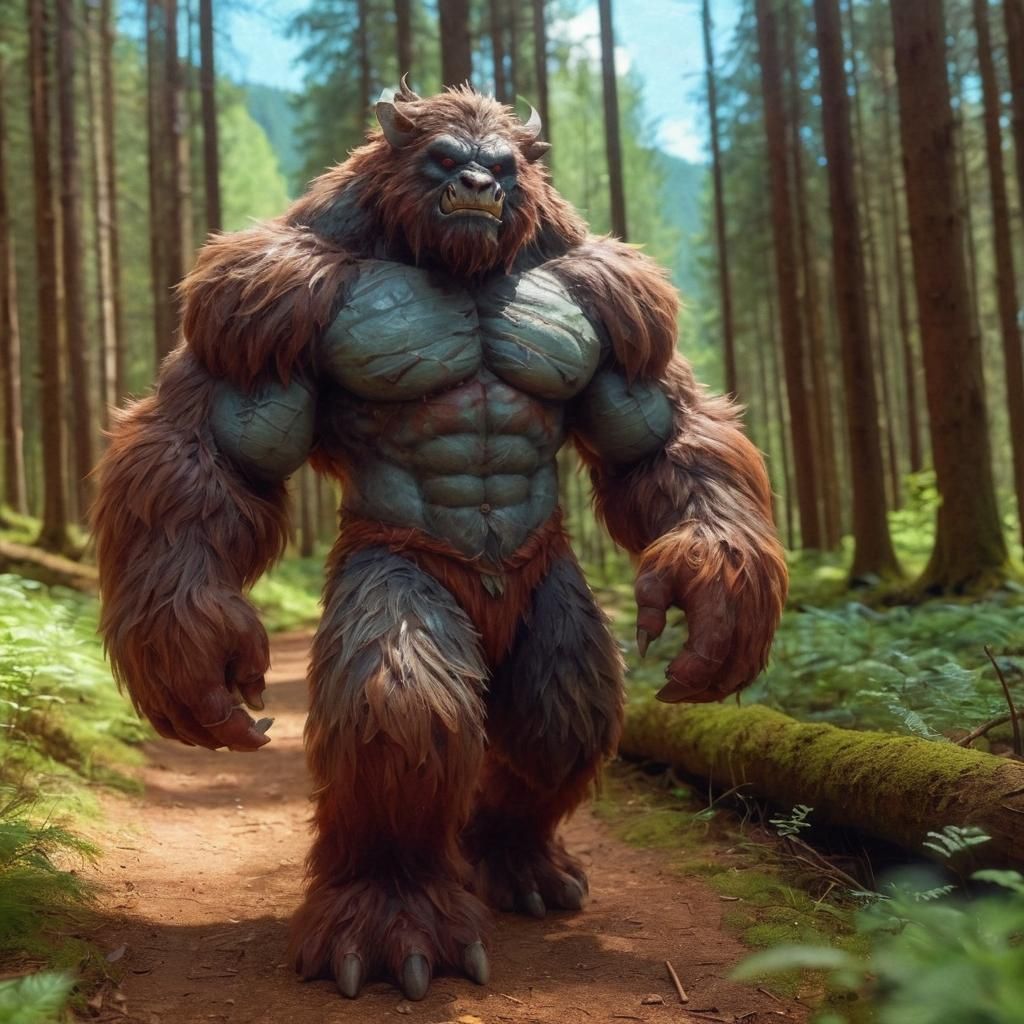 Bugbear in Forest: Watercolor Painting