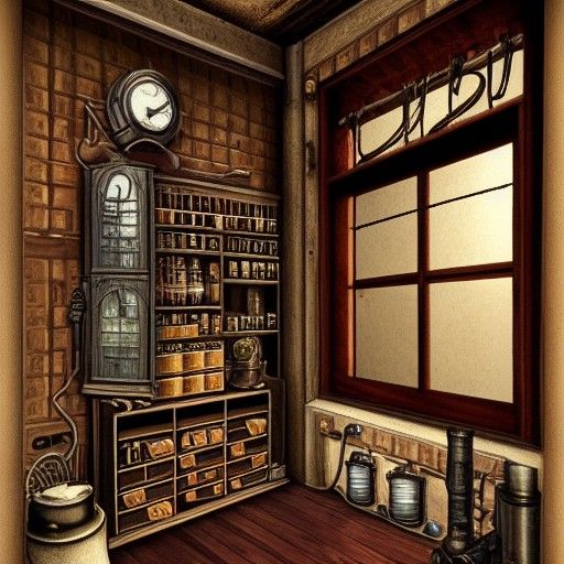 Steampunk Apothecary with Engine