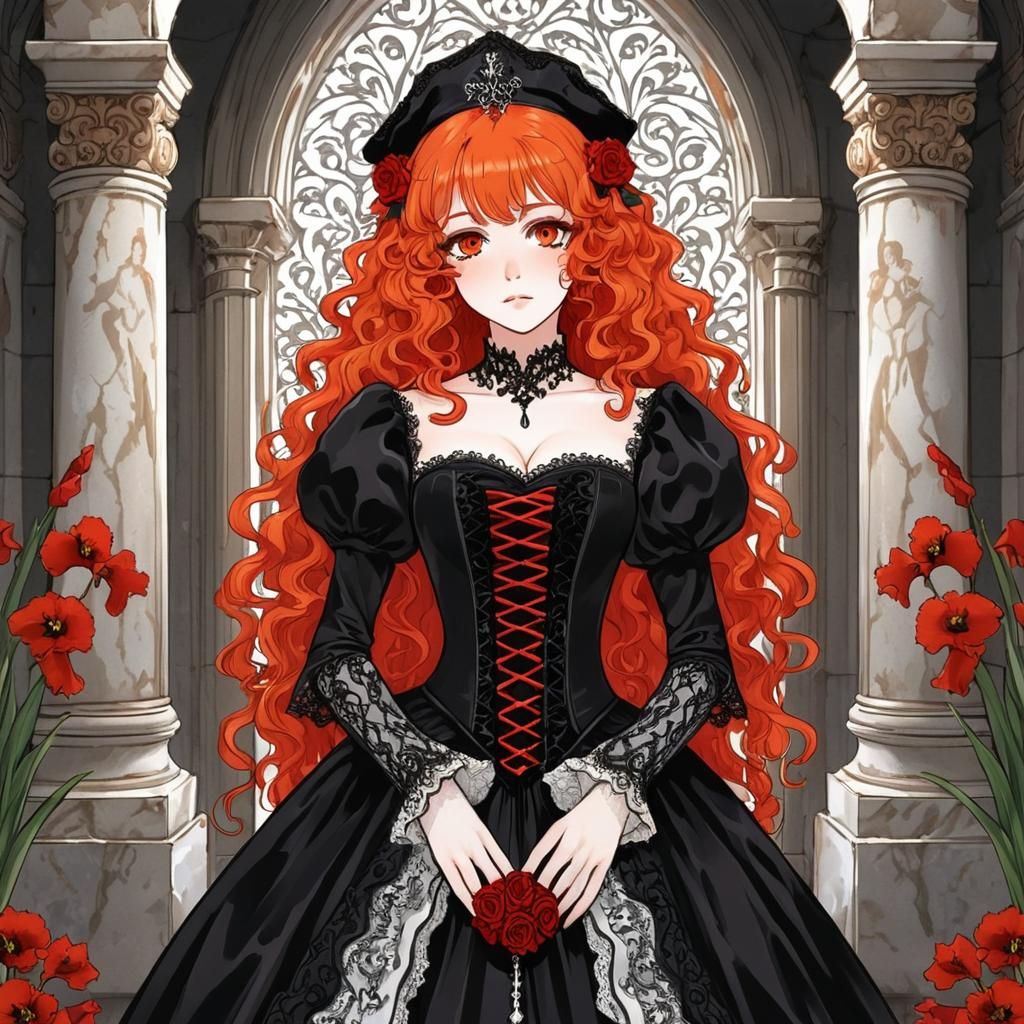 Renaissance Vampiress in Ornate Tomb, Anime Key Visual