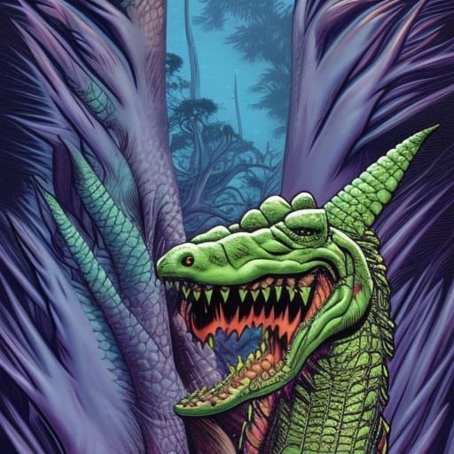 Unicorn crocodile kangaroo hybrid monster