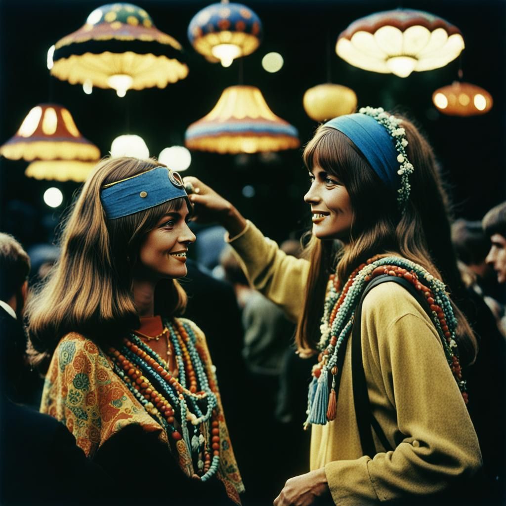 Hippie Woman Portrait, Circa 1966