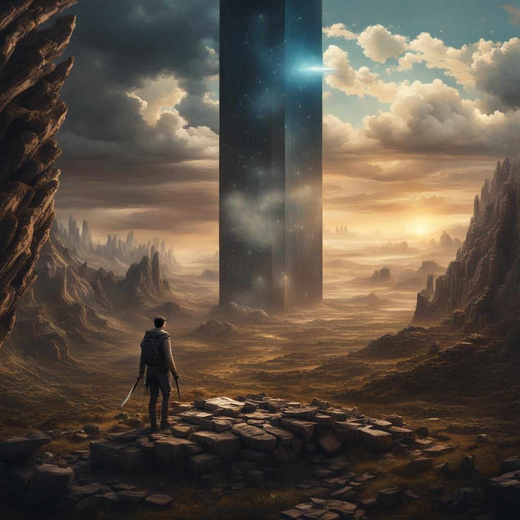 Solar Knife Splits Sky in Digital Matte Painting