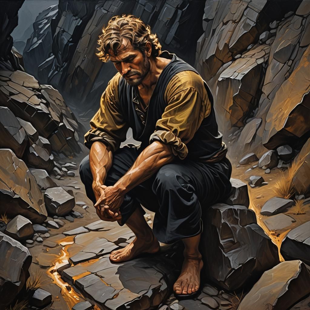 Cain's Repentance: A Baroque Oil Painting