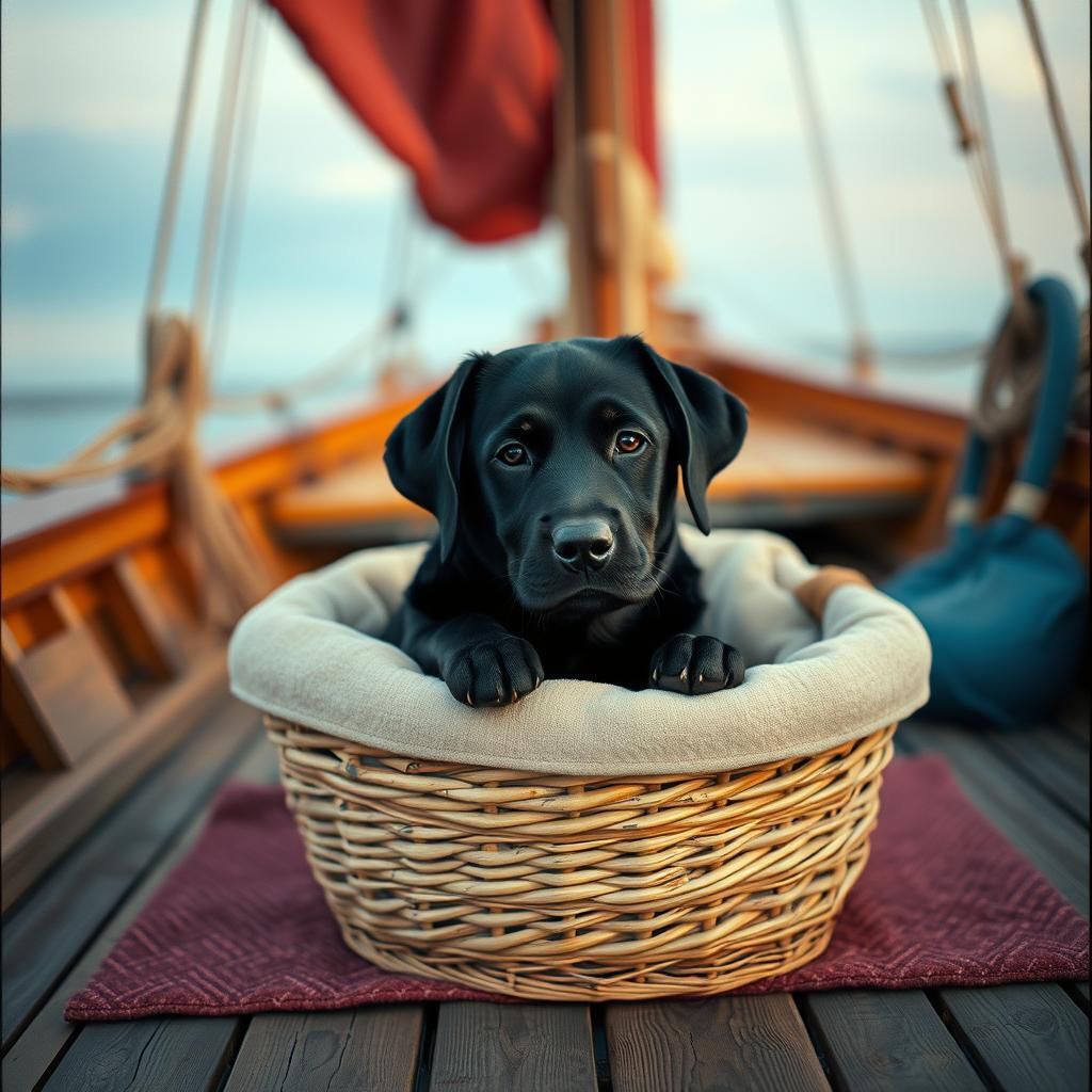 Chiot Labrador noir,