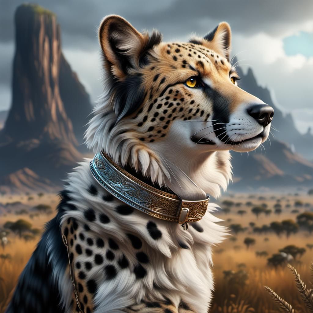 Cheetah and Collie Detailed Digital Painting