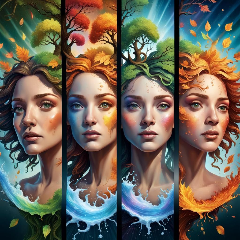 Magical Four Seasons Stage Show in Splash Art Style