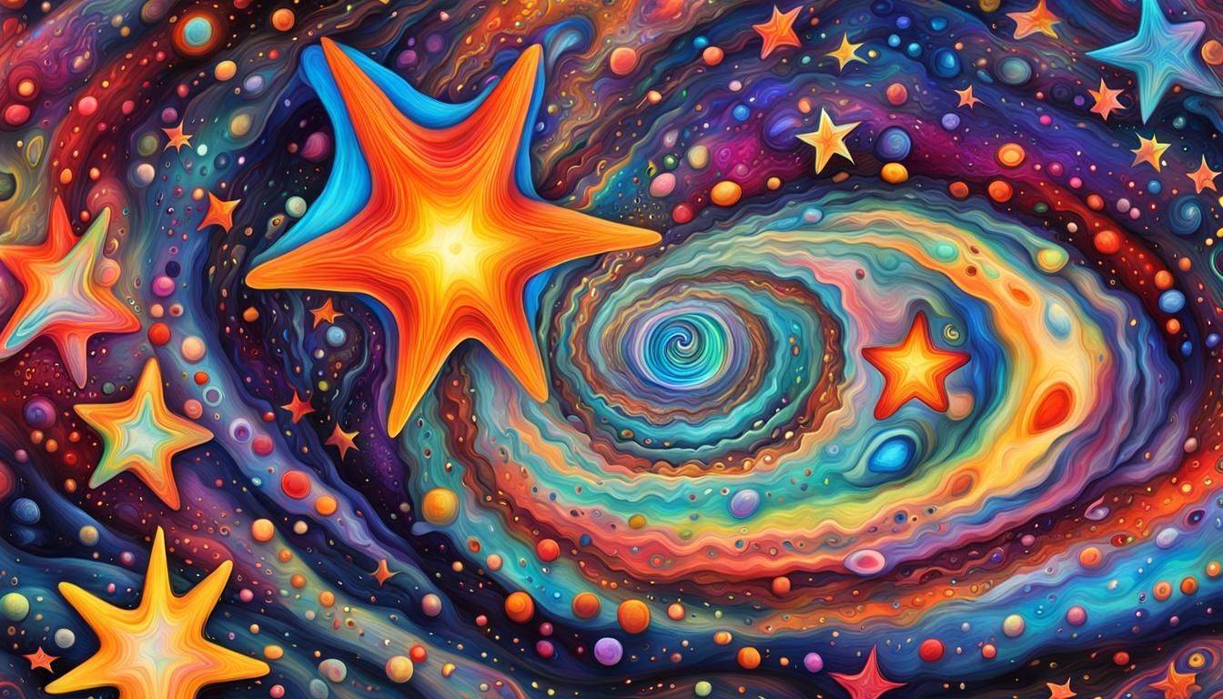 Psychedelic Jelly Stars: Cosmic Abstract Art