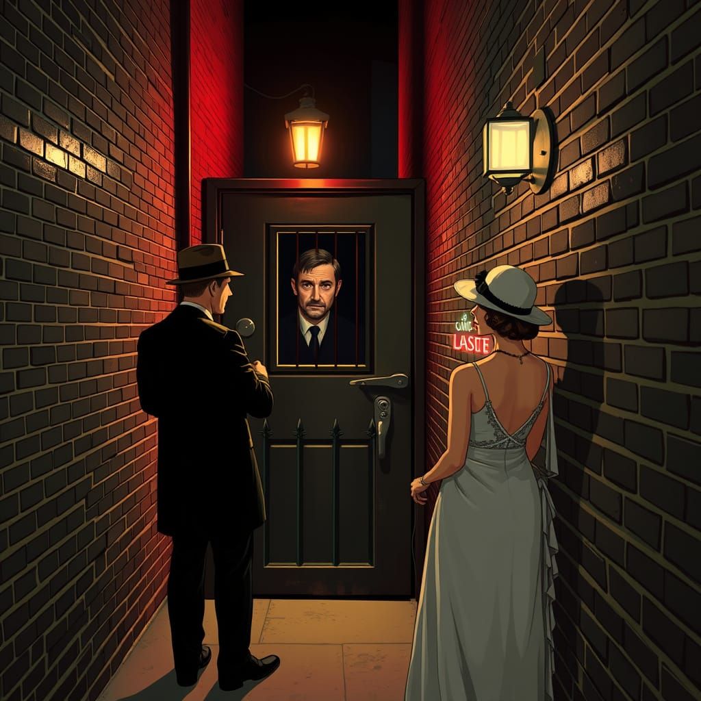 Couple in 1920s Alleyway, Ash Thorp Style