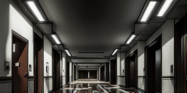 Eerie Abandoned Corridor in Photorealistic Style