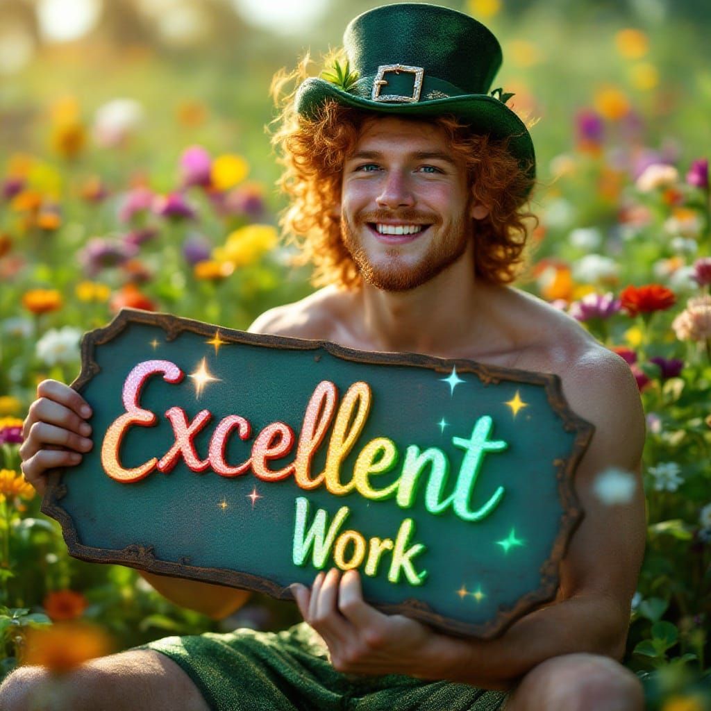 Charming Gay Leprechaun in Rainbow-Colored Regalia