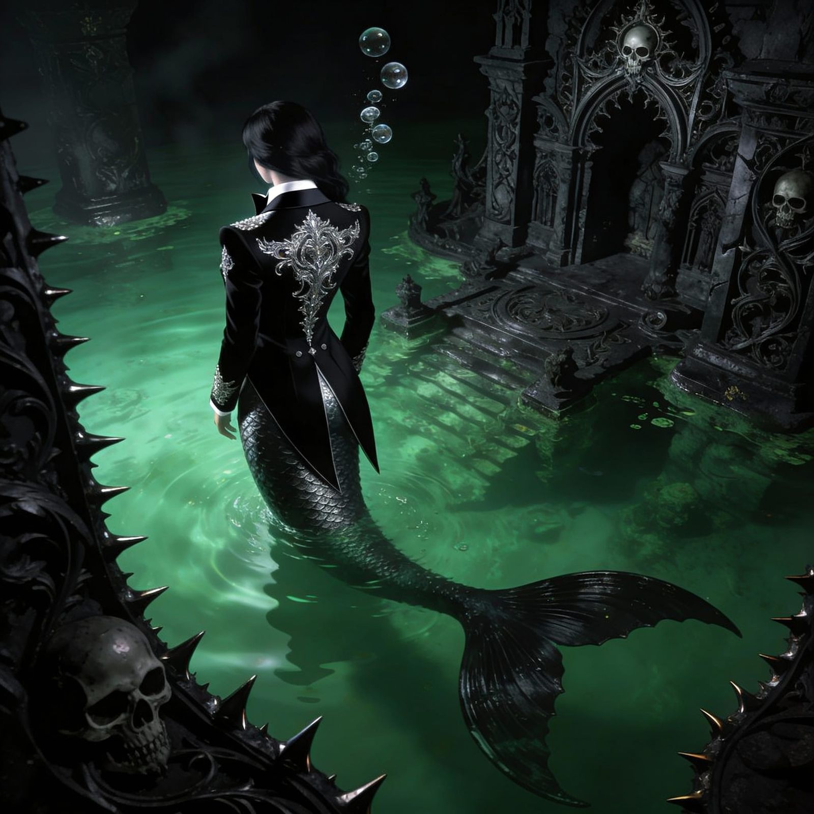 Gothic Atlantis with Mermaid in Tuxedo