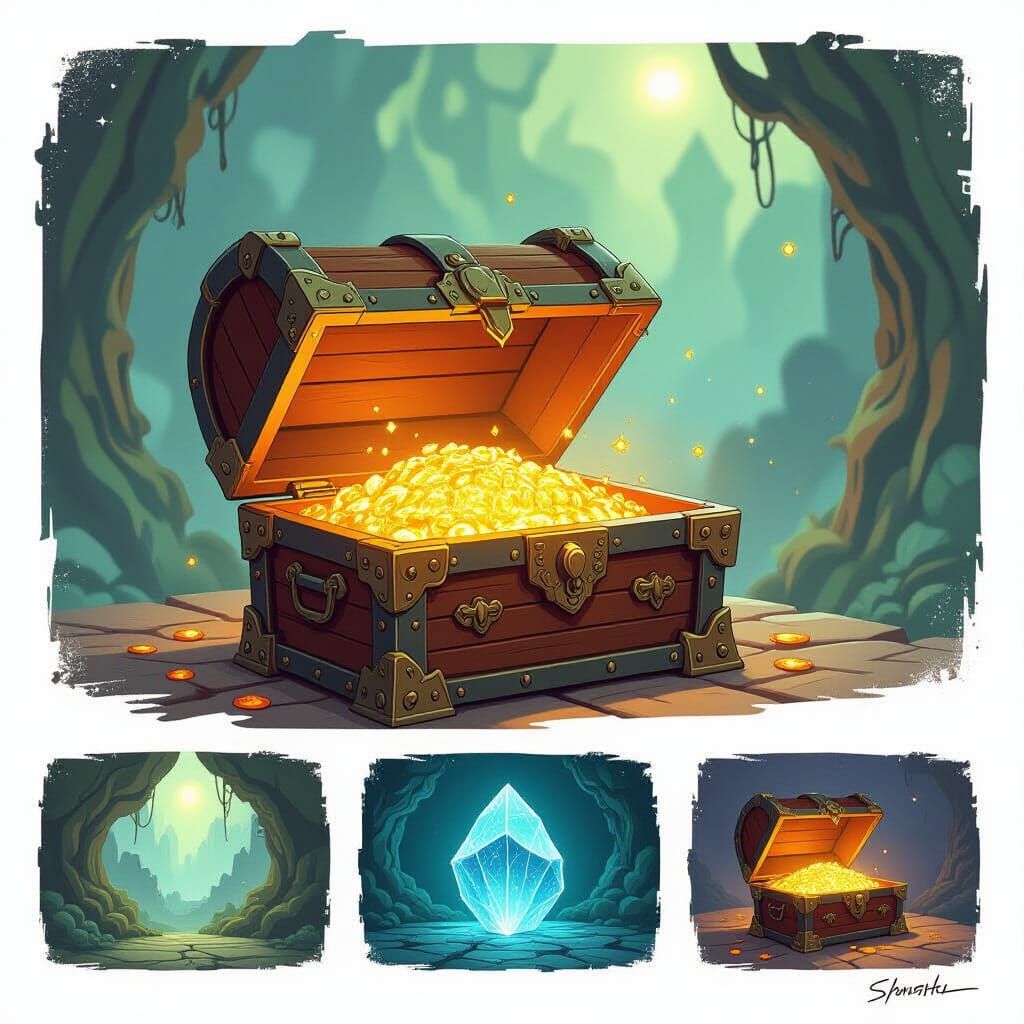 Ornate Treasure Chest Reveals Golden Reward