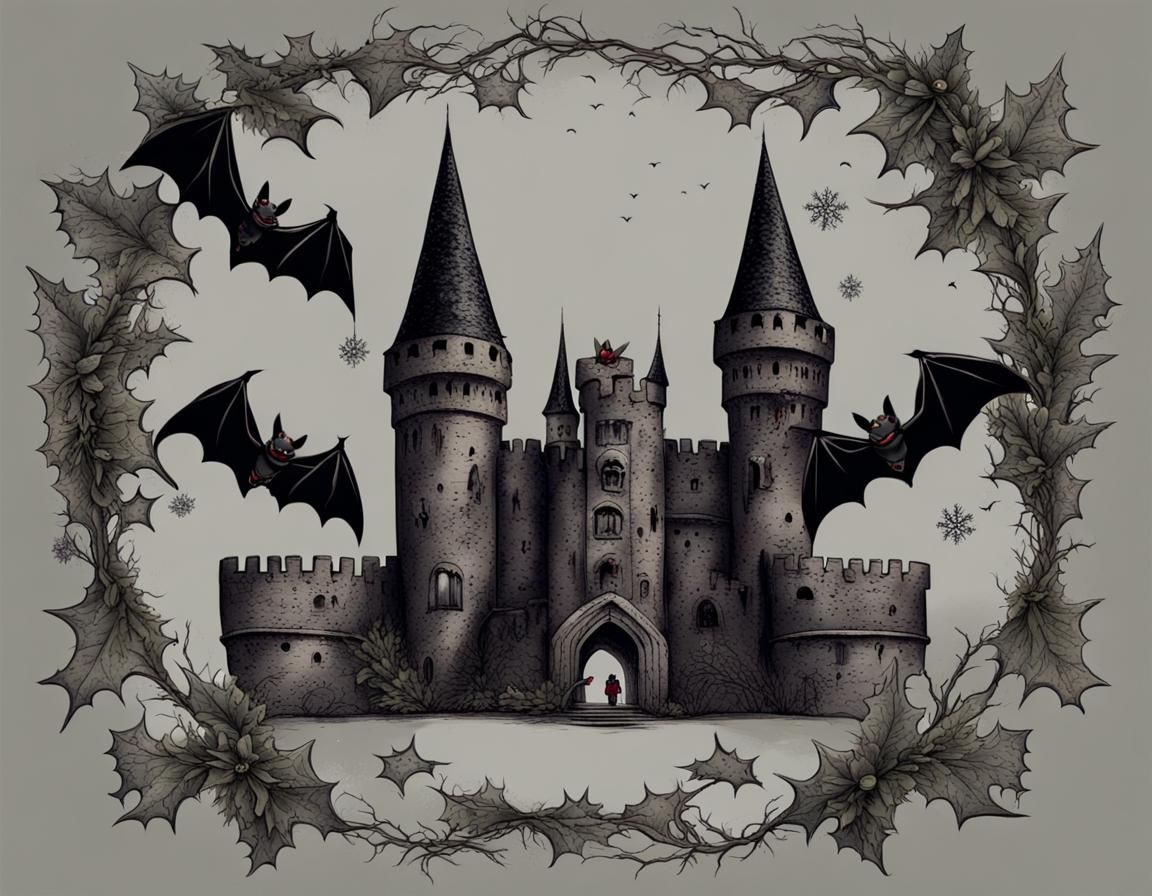Christmas Bats in a Dark Castle