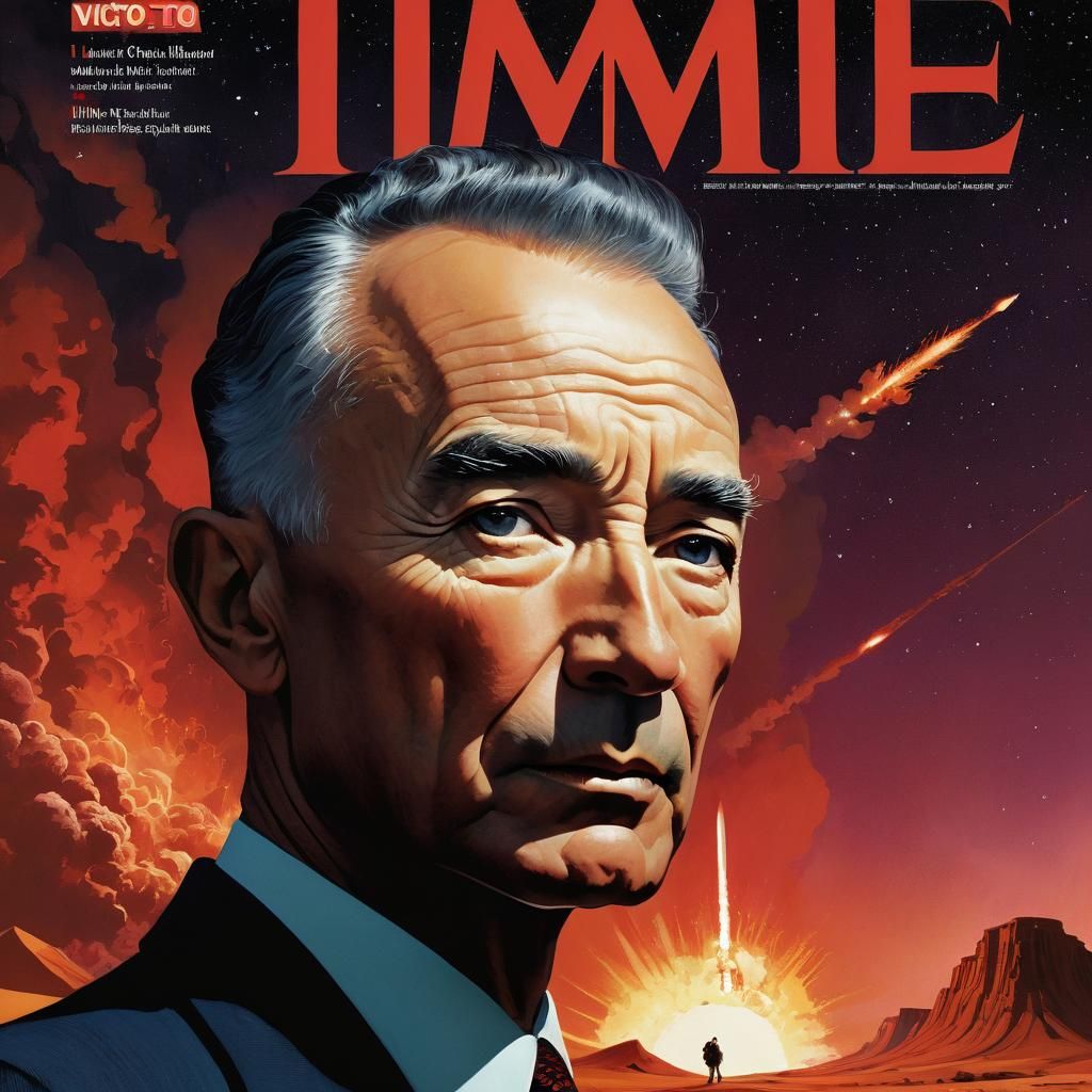 Oppenheimer TIME Cover: Atomic Explosion in Art Nouveau Styl...