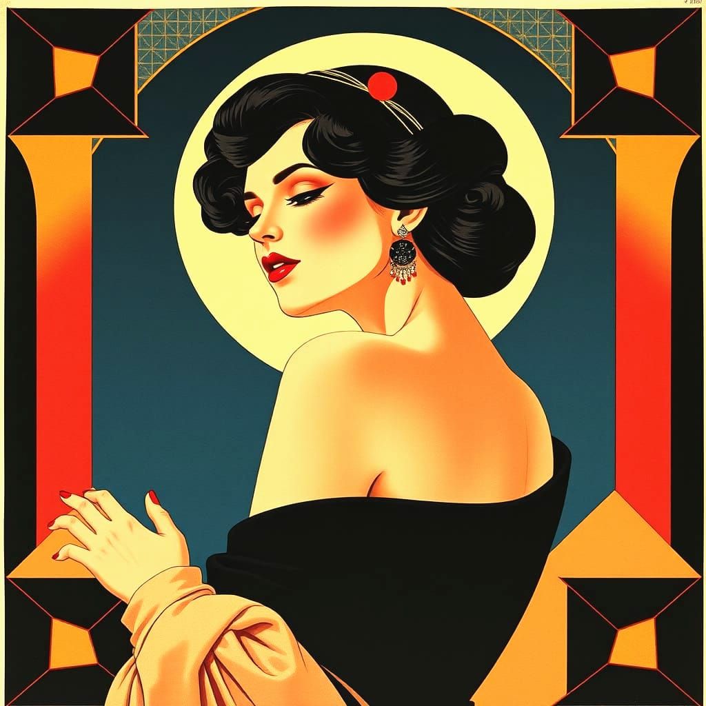 Art Deco Poster of a Glamorous Woman