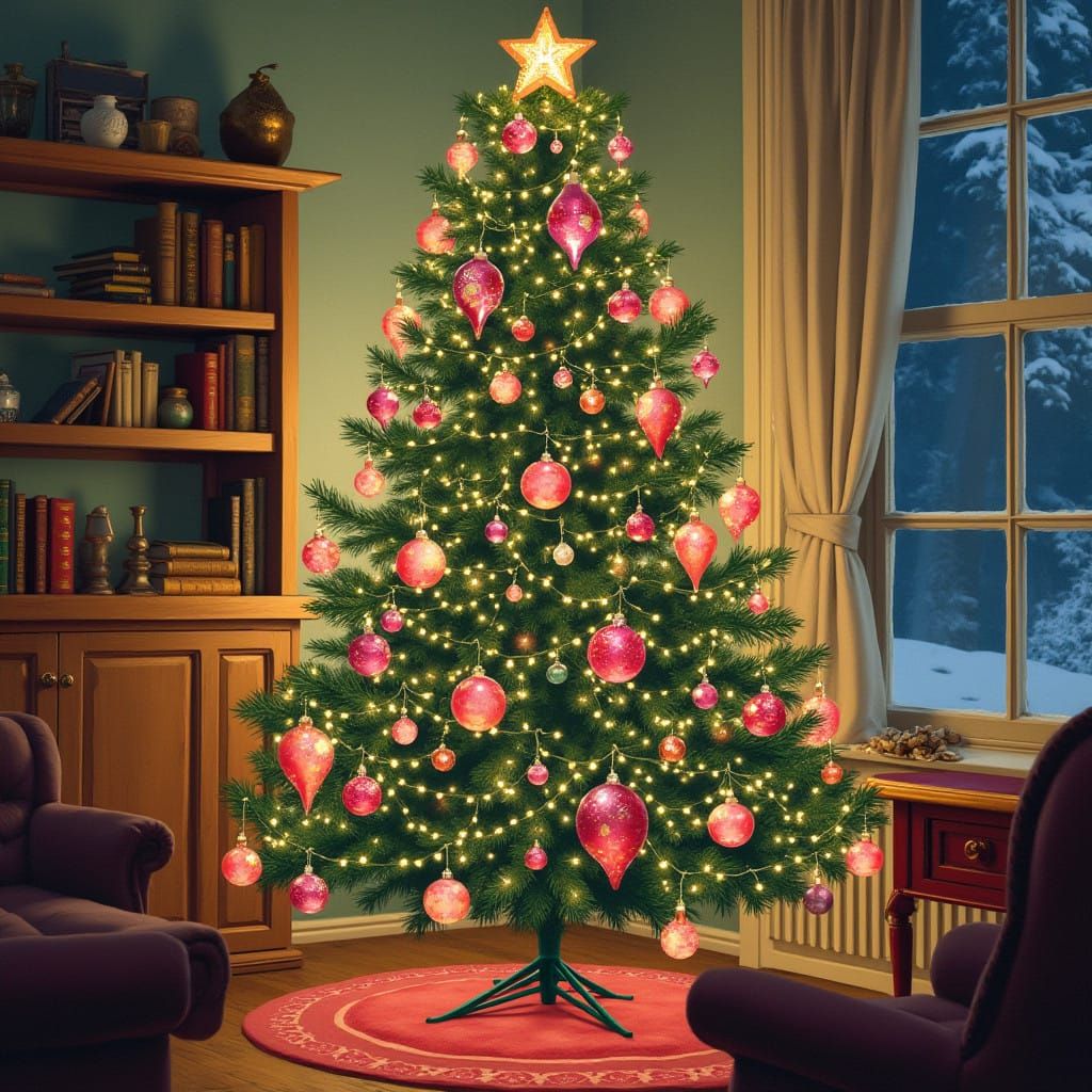 Cozy Christmas Tree in Whimsical Home Decor