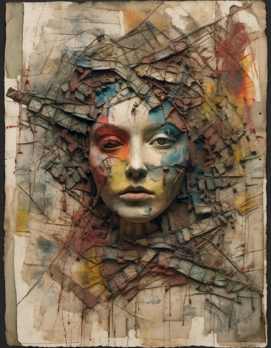 Vintage Abstract Postcard in Watercolor Style