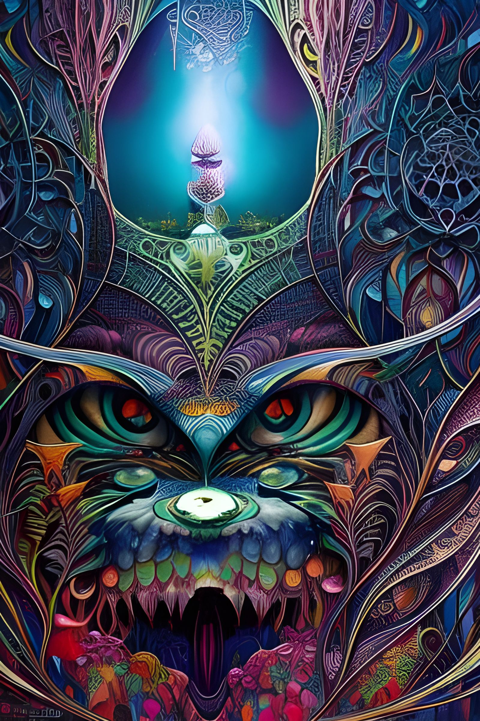 Biomechanical Beast by Android Jones Style