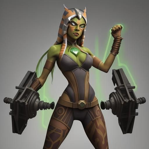 Ahsoka Tano as She-Hulk in Steampunk Style