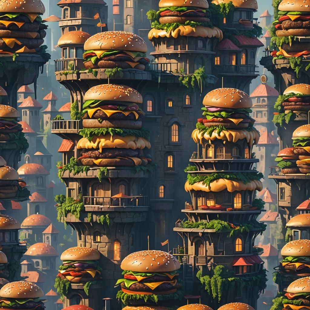 Cheeseburger Condo: Fantastical Matte Painting in Deep Color