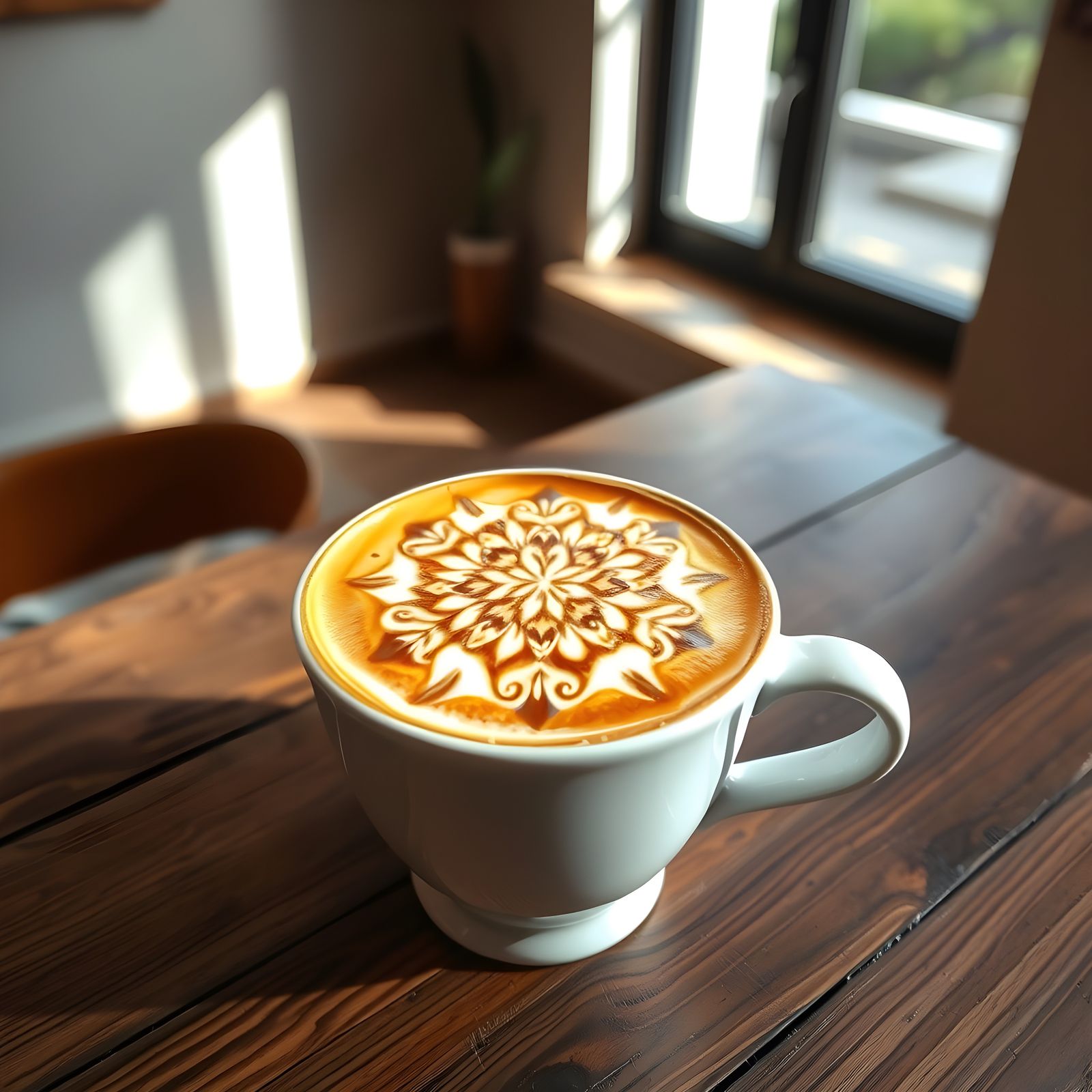 Coffee crowned with creamy art