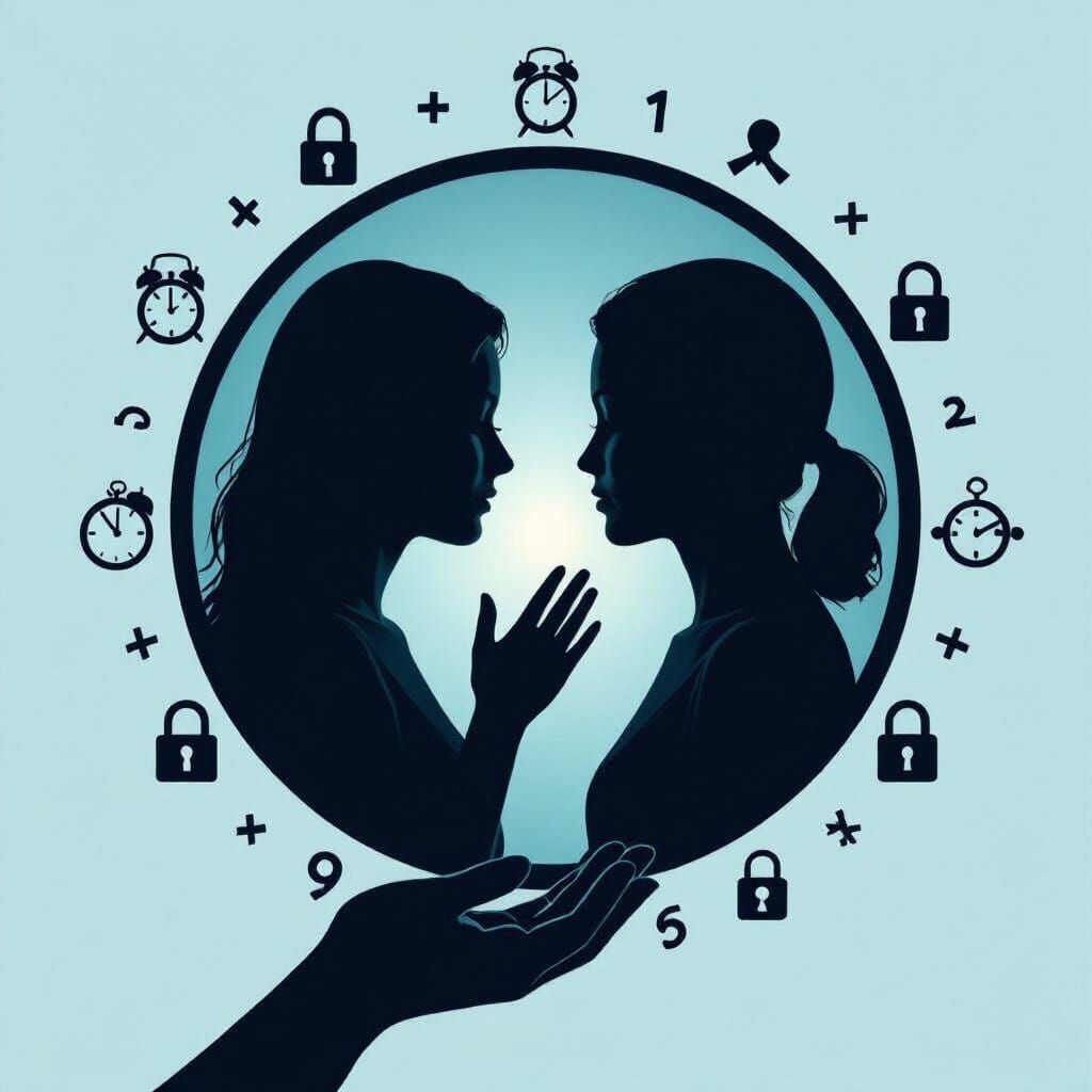 OCD Support: Silhouette with Therapy Symbolism